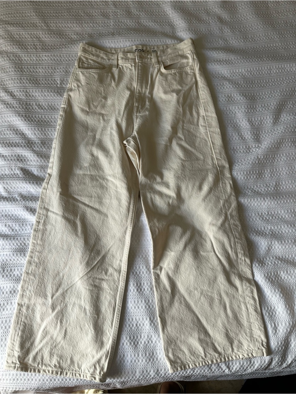 COS Cream Wide-Leg ankle length size 27